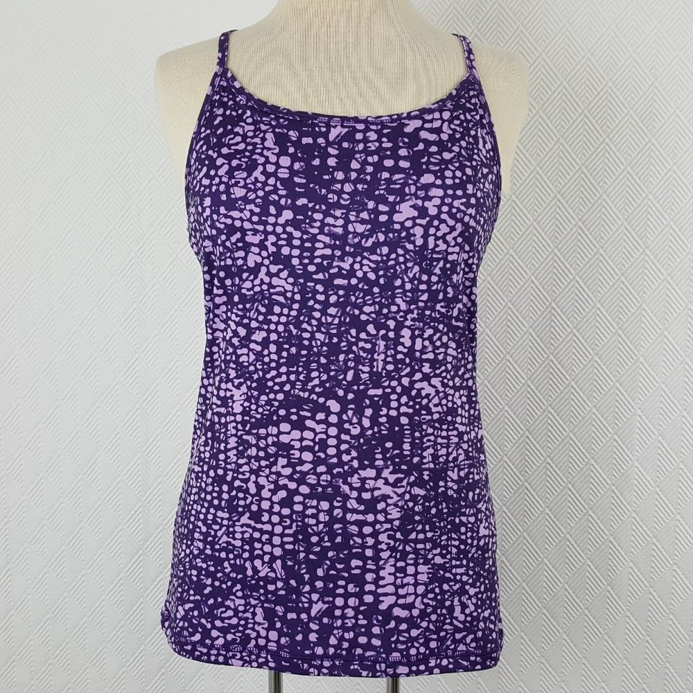 Champion Womens Top Workout Razor Back Athletic Yoga Sports Purple Duodry Size M